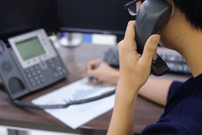 man on phone in office