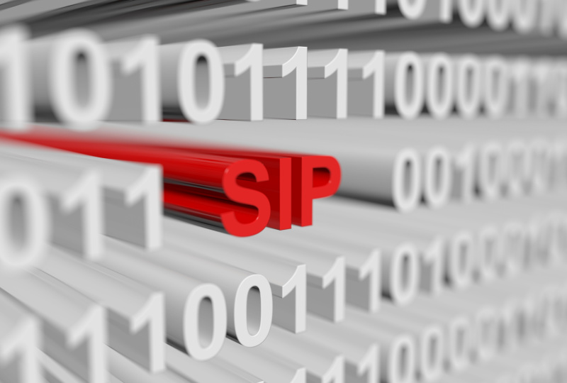 SIP as a binary code with blurred background