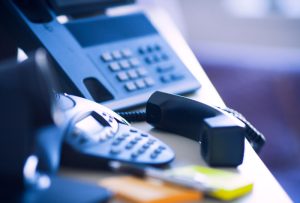close up of an office telephone