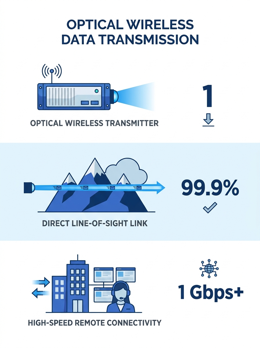 Optical wireless equipment transmitting data across mountainous Philippine terrain