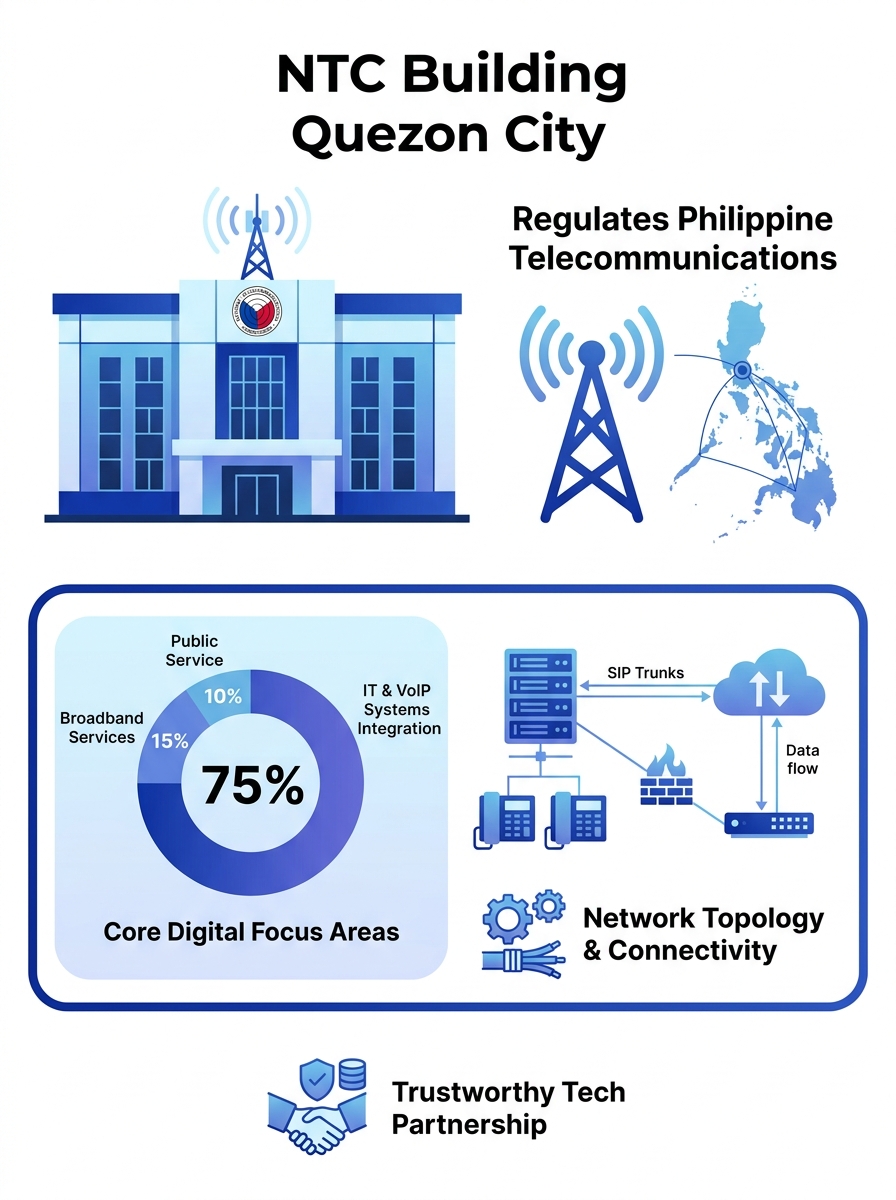 National Telecommunications Commission building facade in Quezon City